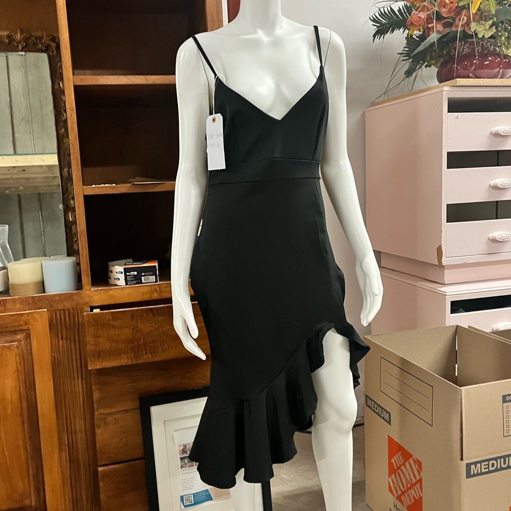 Black Dress with leg split